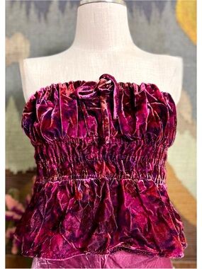 Anthropologie Somerset Velvet Top XXS